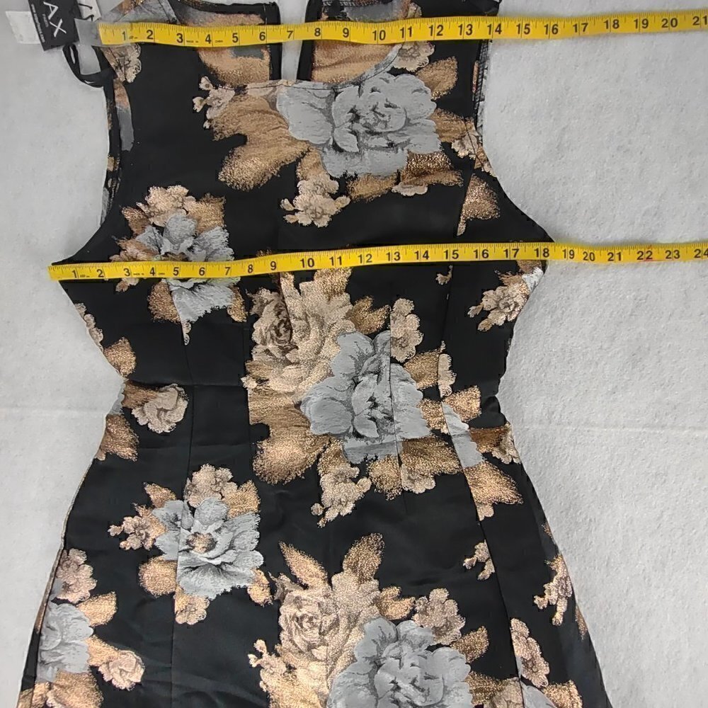 AX Paris Black and Gold Floral Midi Dress - Picture 7 of 10